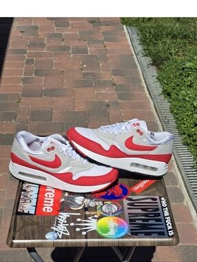 Size 8 Nike Air Max 1 '86 Big Bubble Red White 2023 DQ3989-100 Men